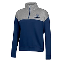 Sweat-shirt Champion Navy Villanova Wildcats pour femme avec fermeture éclair quart de couleur