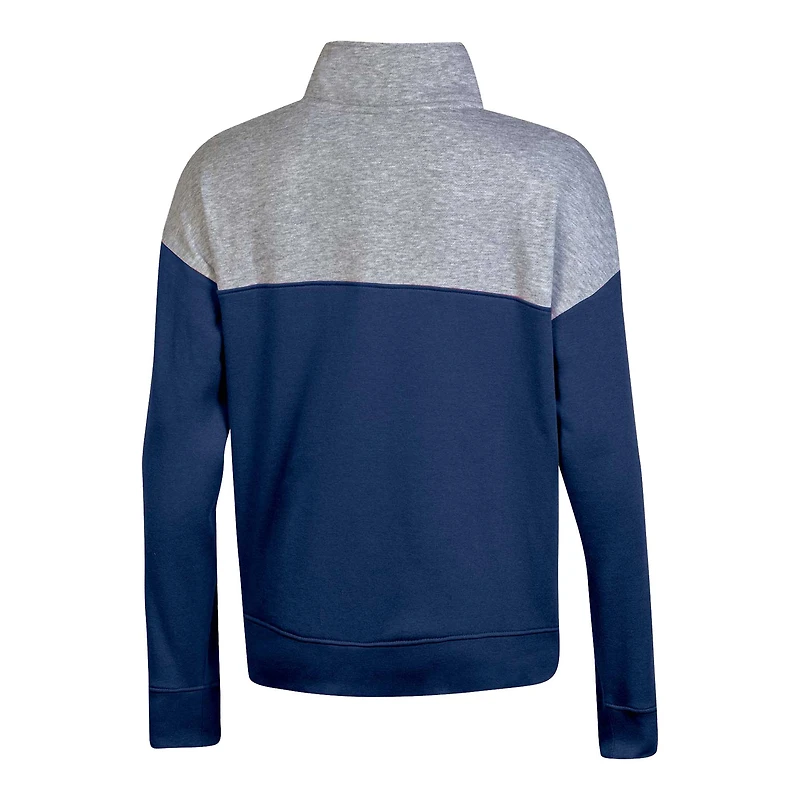 Sweat-shirt Champion Navy Villanova Wildcats pour femme avec fermeture éclair quart de couleur