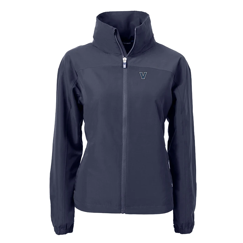 Women's Cutter & Buck Navy Villanova Wildcats Charter Eco Recycled Full-Zip Jacket