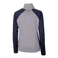 Women's Cutter & Buck Navy Villanova Wildcats Forge Tonal Stripe Stretch Half-Zip Pullover Top