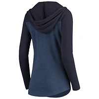 T-shirt à capuche et col en V manches longues Villanova Wildcats pour femme bleu marine