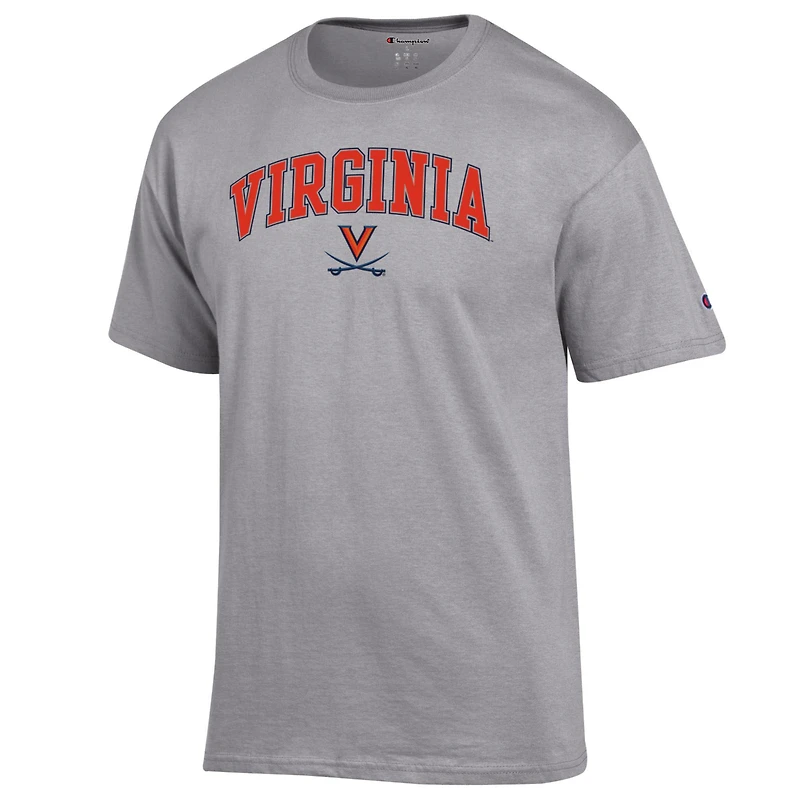 Men's Champion  Heather Gray Virginia Cavaliers Arch Over Logo T-Shirt