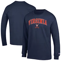 Men's Champion  Navy Virginia Cavaliers Arch Over Logo Long Sleeve T-Shirt
