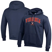 Sweat à capuche en polaire avec logo arqué Champion Navy Virginia Cavaliers pour homme