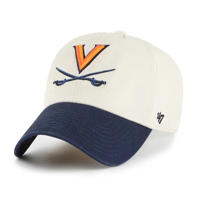 Men's '47 Cream Virginia Cavaliers Grand Stand Clean Up Adjustable Hat