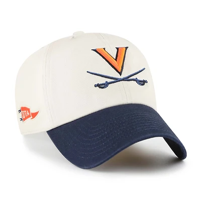 Men's '47 Cream Virginia Cavaliers Grand Stand Clean Up Adjustable Hat