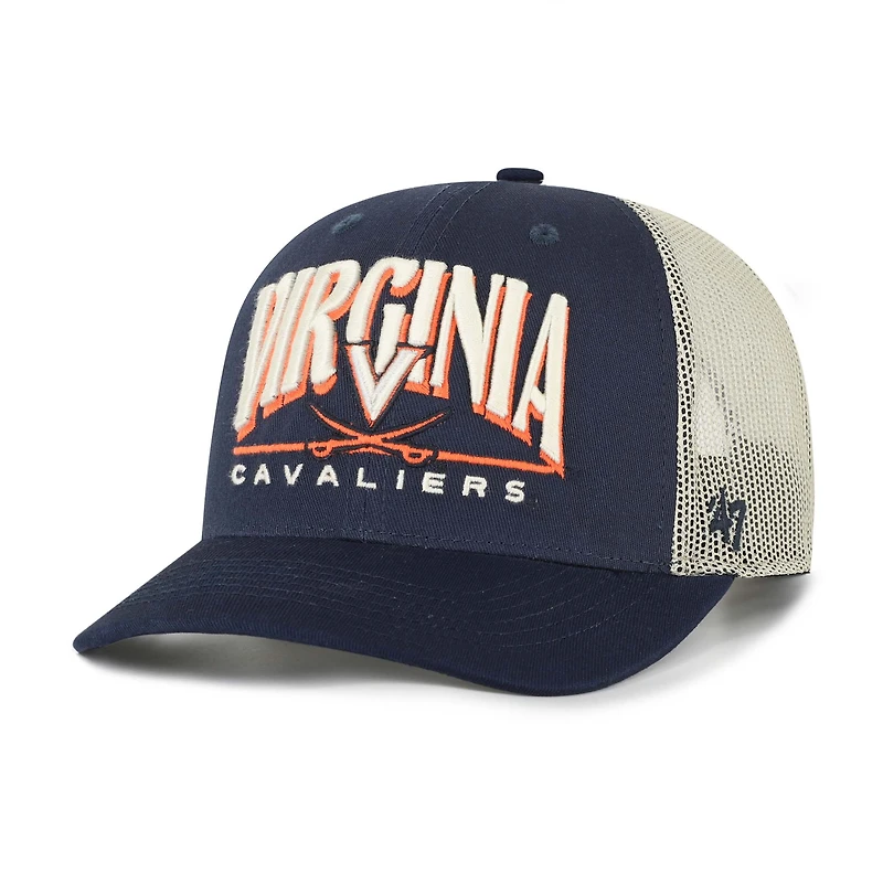 Casquette camionneur ajustable « 47 » bleu marine Virginia Cavaliers Arid pour homme