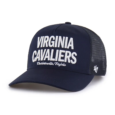 Casquette trucker ajustable « Hitch » contemporaine des Virginia Cavaliers, bleu marine, modèle 47