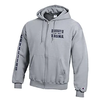 Men's Champion  Gray Virginia Cavaliers Varsity Powerblend Full-Zip Fleece Hoodie