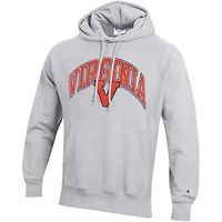 Men's Champion Gray Virginia Cavaliers Vault Late Night Reverse Weave Pullover Hoodie