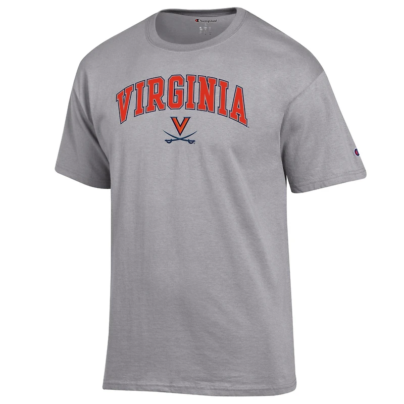 T-shirt basique Arch Champion gris chiné pour homme, Virginia Cavaliers