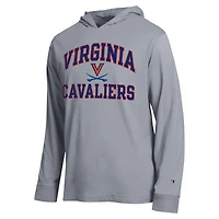 Men's Champion  Heather Gray Virginia Cavaliers High Motor All-Star Long Sleeve Hooded T-Shirt