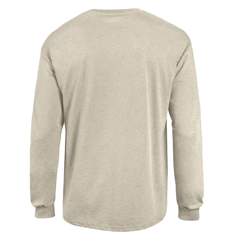 T-shirt à manches longues Champion Heather Oatmeal Virginia Cavaliers Neutral Arch pour homme