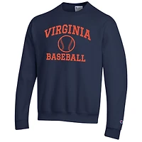 Men's Champion Navy Virginia Cavaliers Baseball Icon Crewneck Pullover Sweatshirt
