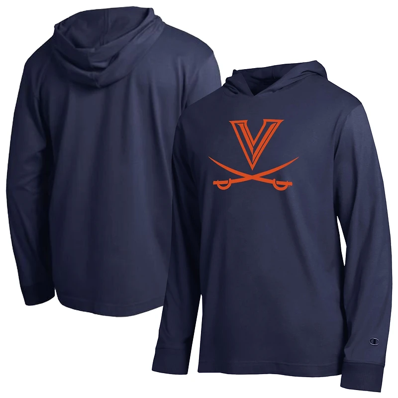 Men's Champion  Navy Virginia Cavaliers Tonal All-Star Long Sleeve Hooded T-Shirt
