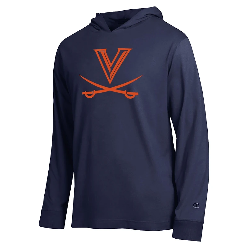 Men's Champion  Navy Virginia Cavaliers Tonal All-Star Long Sleeve Hooded T-Shirt