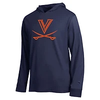 Men's Champion  Navy Virginia Cavaliers Tonal All-Star Long Sleeve Hooded T-Shirt