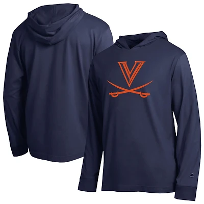 Men's Champion Navy Virginia Cavaliers Tonal All-Star Long Sleeve Hooded T-Shirt