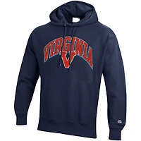 Men's Champion Navy Virginia Cavaliers Vault Late Night Reverse Weave Pullover Hoodie