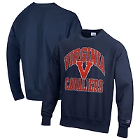 Men's Champion Navy Virginia Cavaliers Vault Late Night Reverse Weave Pullover Sweatshirt