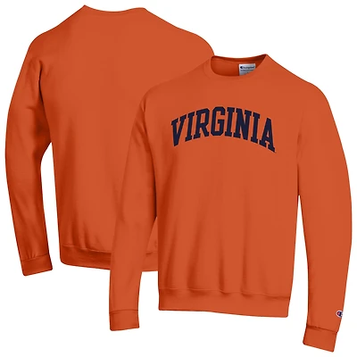 Men's Champion  Orange Virginia Cavaliers Basic Arch Fleece Pullover Sweatshirt