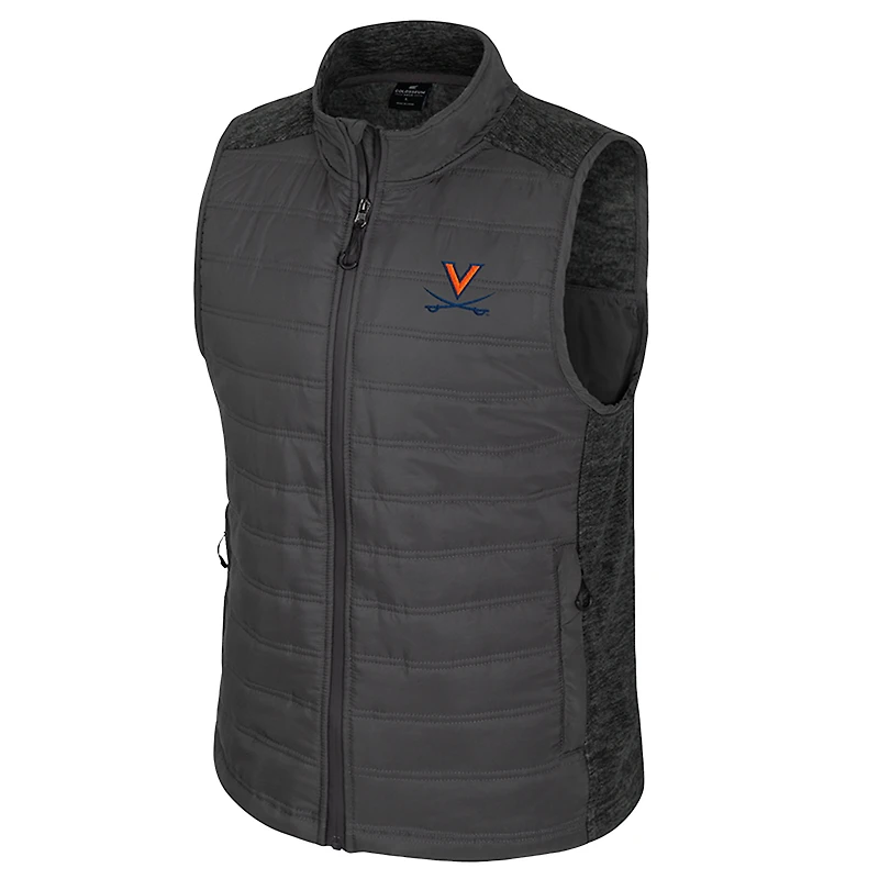 Men's Colosseum Charcoal Virginia Cavaliers Nightman Full-Zip Puffer Vest