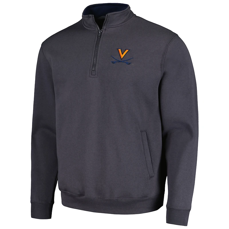 Men's Colosseum Charcoal Virginia Cavaliers Tortugas Team Logo Quarter-Zip Jacket