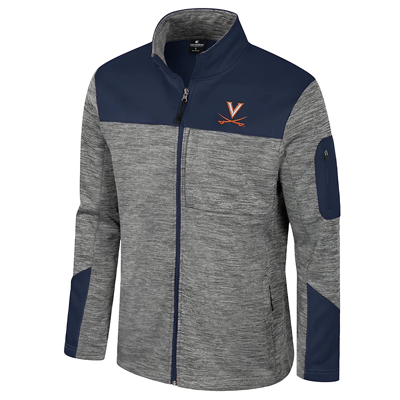 Men's Colosseum  Gray/Navy Virginia Cavaliers Guard Full-Zip Jacket