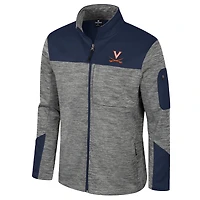 Men's Colosseum  Gray/Navy Virginia Cavaliers Guard Full-Zip Jacket