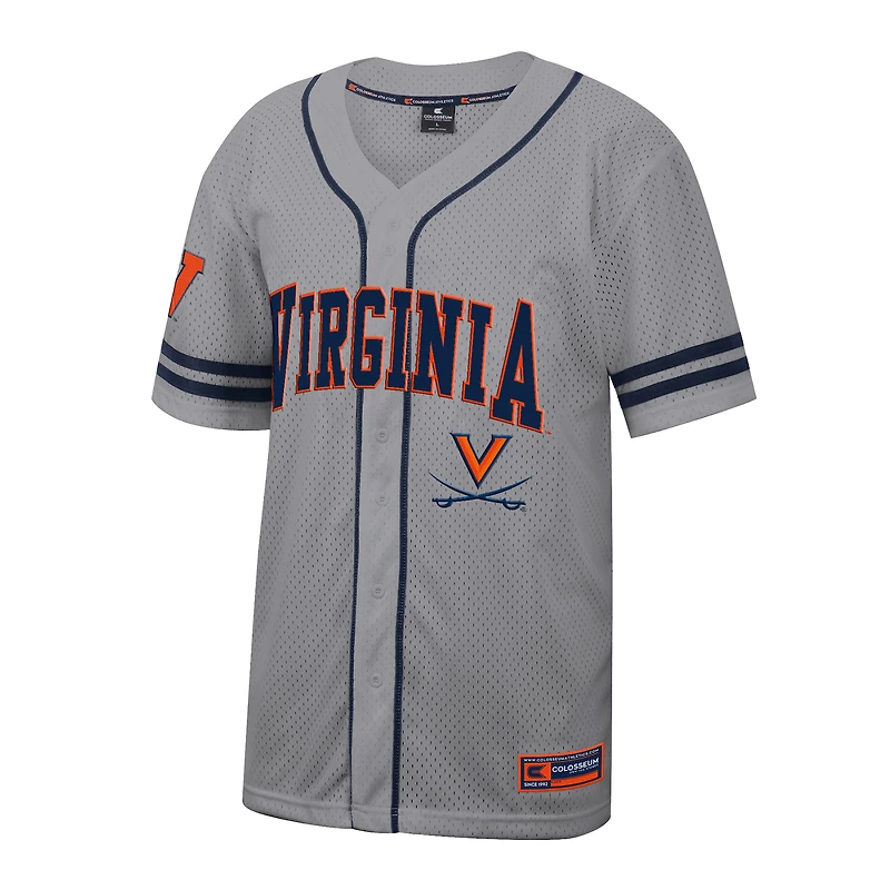 Men's Colosseum Gray Virginia Cavaliers Free Spirited Baseball Jersey