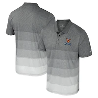 Polo en maille rayée pour hommes, gris Colosseum, Virginia Cavaliers