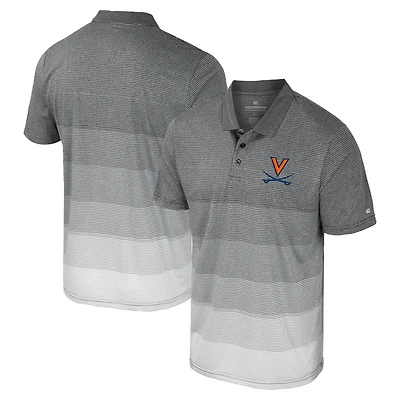 Polo en maille rayée pour hommes, gris Colosseum, Virginia Cavaliers