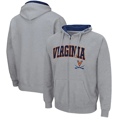 Sweat à capuche Colosseum gris chiné Virginia Cavaliers Arch & Logo 3.0 pour homme