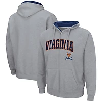 Sweat à capuche Colosseum gris chiné Virginia Cavaliers Arch & Logo 3.0 pour homme