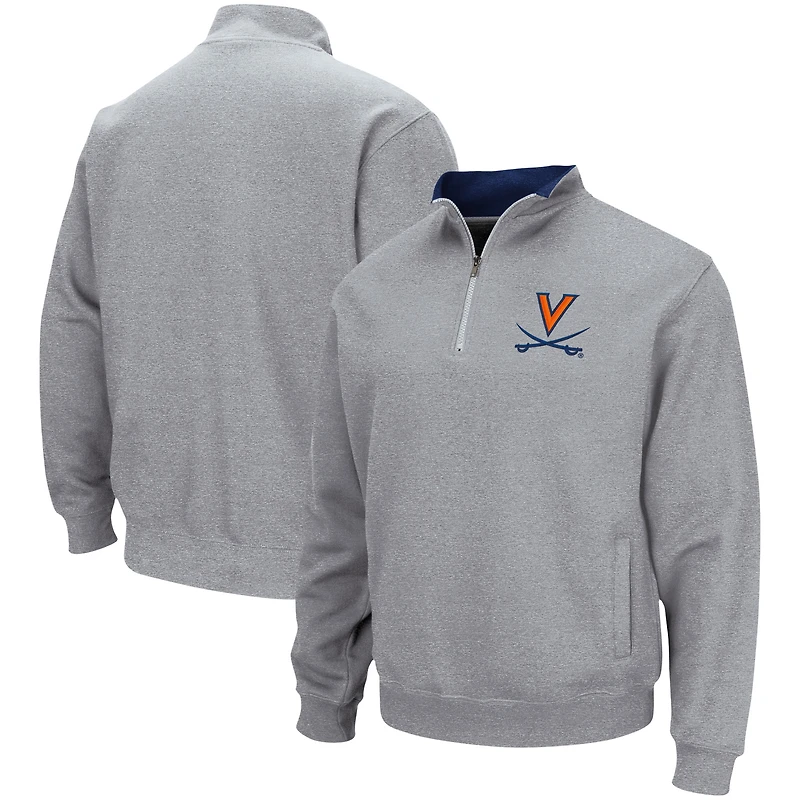 Colosseum Heathered Grey Virginia Cavaliers Tortugas Team Logo Quarter-Zip Jacket