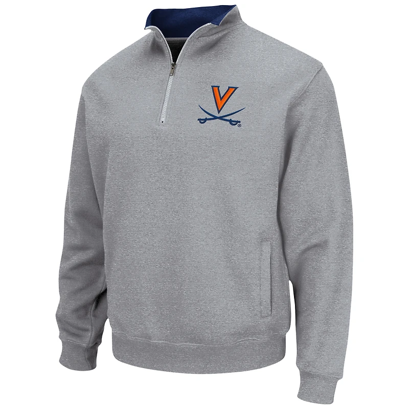 Colosseum Heathered Grey Virginia Cavaliers Tortugas Team Logo Quarter-Zip Jacket