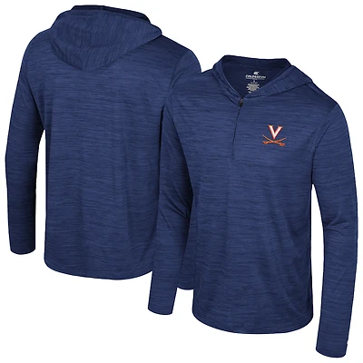 Men's Colosseum Navy Virginia Cavaliers Always Sunny Lightweight Quarter-Zip Hoodie
