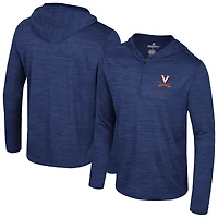 Men's Colosseum Navy Virginia Cavaliers Always Sunny Lightweight Quarter-Zip Hoodie