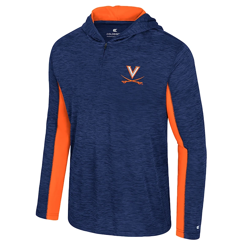Sweat à capuche zippé quart de tour Colosseum Navy Virginia Cavaliers Always Sunny pour homme