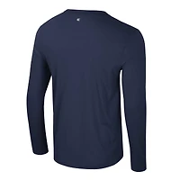 Men's Colosseum Navy Virginia Cavaliers Color Pop Active Blend 2-Hit Long Sleeve T-Shirt