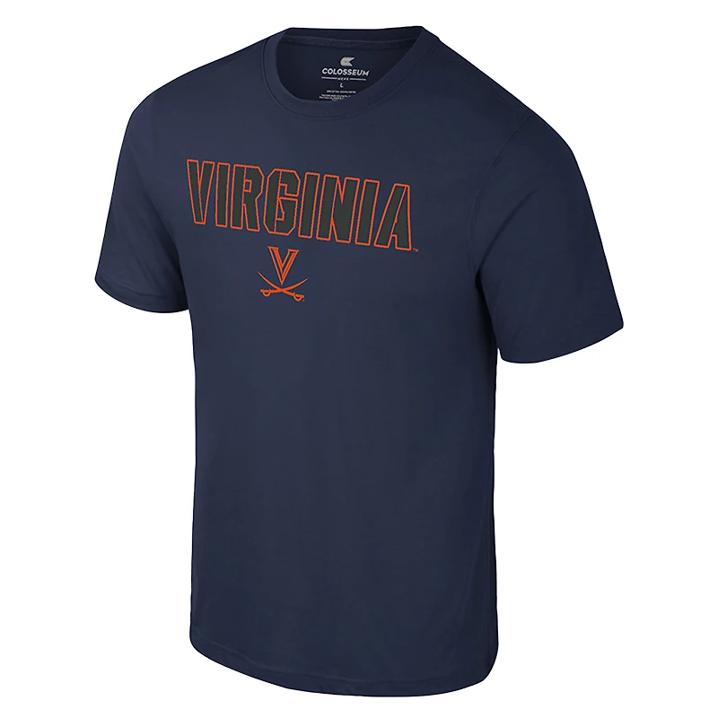 Men's Colosseum  Navy Virginia Cavaliers Color Pop Active Blend T-Shirt