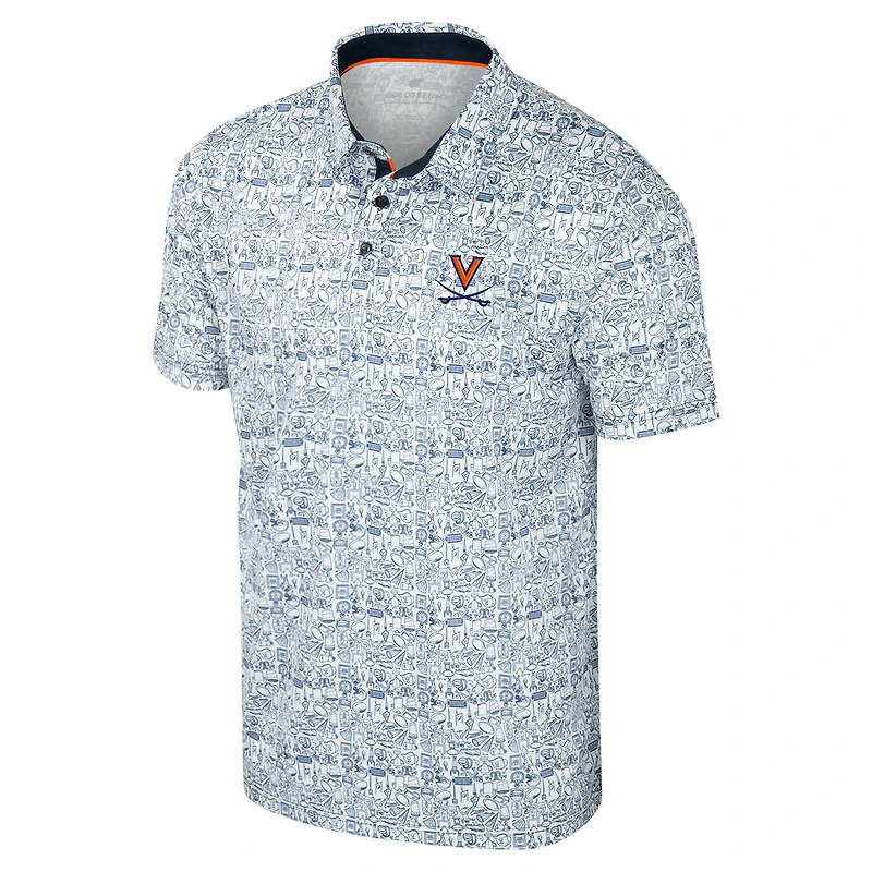V110722 Va Limited Team Color NCAA HOMMES C'EST L'HEURE ! POLO IMPRIMÉ ALLOVER POLMEN #65