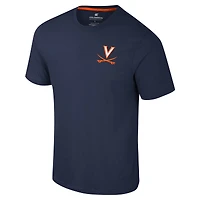 T-shirt Colosseum Navy Virginia Cavaliers Logo Lockup 2-Hit Active Blend pour hommes