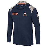 Veste à capuche fermeture éclair quart de tour pour homme Colosseum Navy Virginia Cavaliers OHT Military Appreciation
