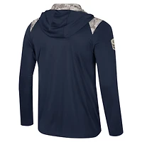 Veste à capuche fermeture éclair quart de tour pour homme Colosseum Navy Virginia Cavaliers OHT Military Appreciation