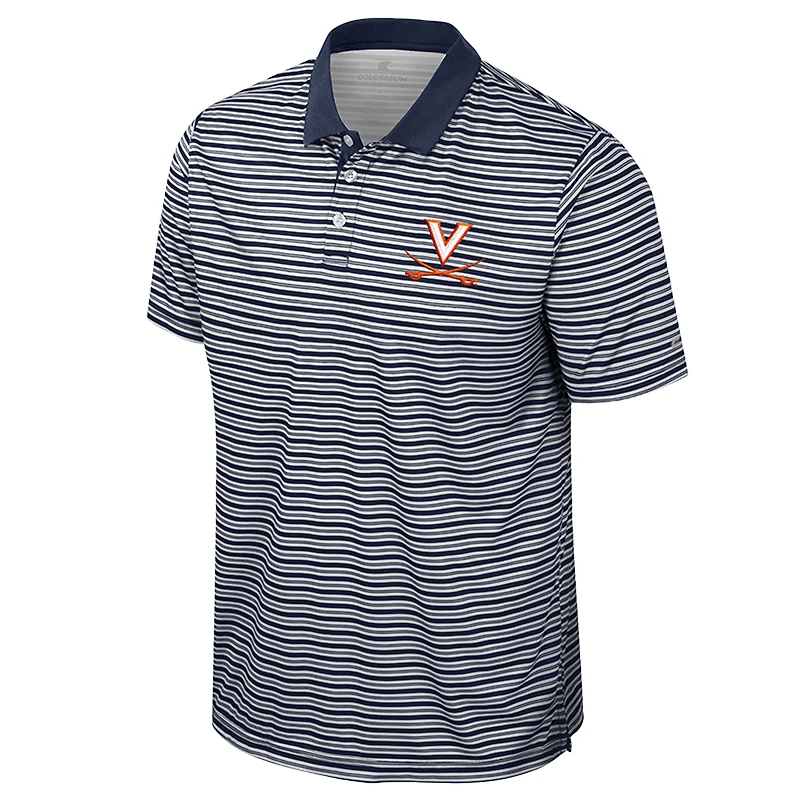 Polo rayé bleu marine Colosseum Virginia Cavaliers pour homme