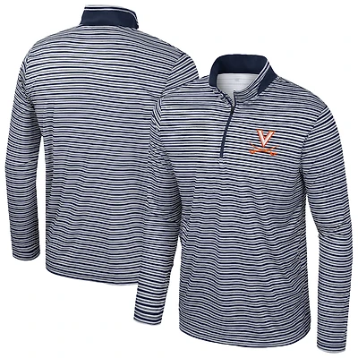 Haut rayé à glissière quart de tour Colosseum Navy Virginia Cavaliers pour homme