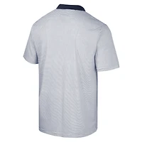 Men's Colosseum White/Navy Virginia Cavaliers Print Stripe Polo