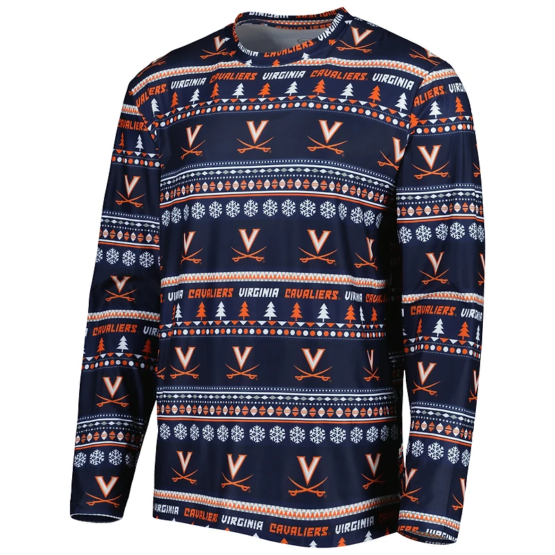 Men's Concepts Sport Navy Virginia Cavaliers Swivel Long Sleeve Top & Pants Sleep Set