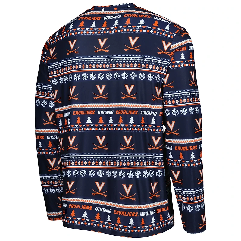 Men's Concepts Sport Navy Virginia Cavaliers Swivel Long Sleeve Top & Pants Sleep Set